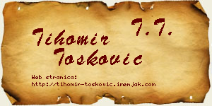 Tihomir Tošković vizit kartica